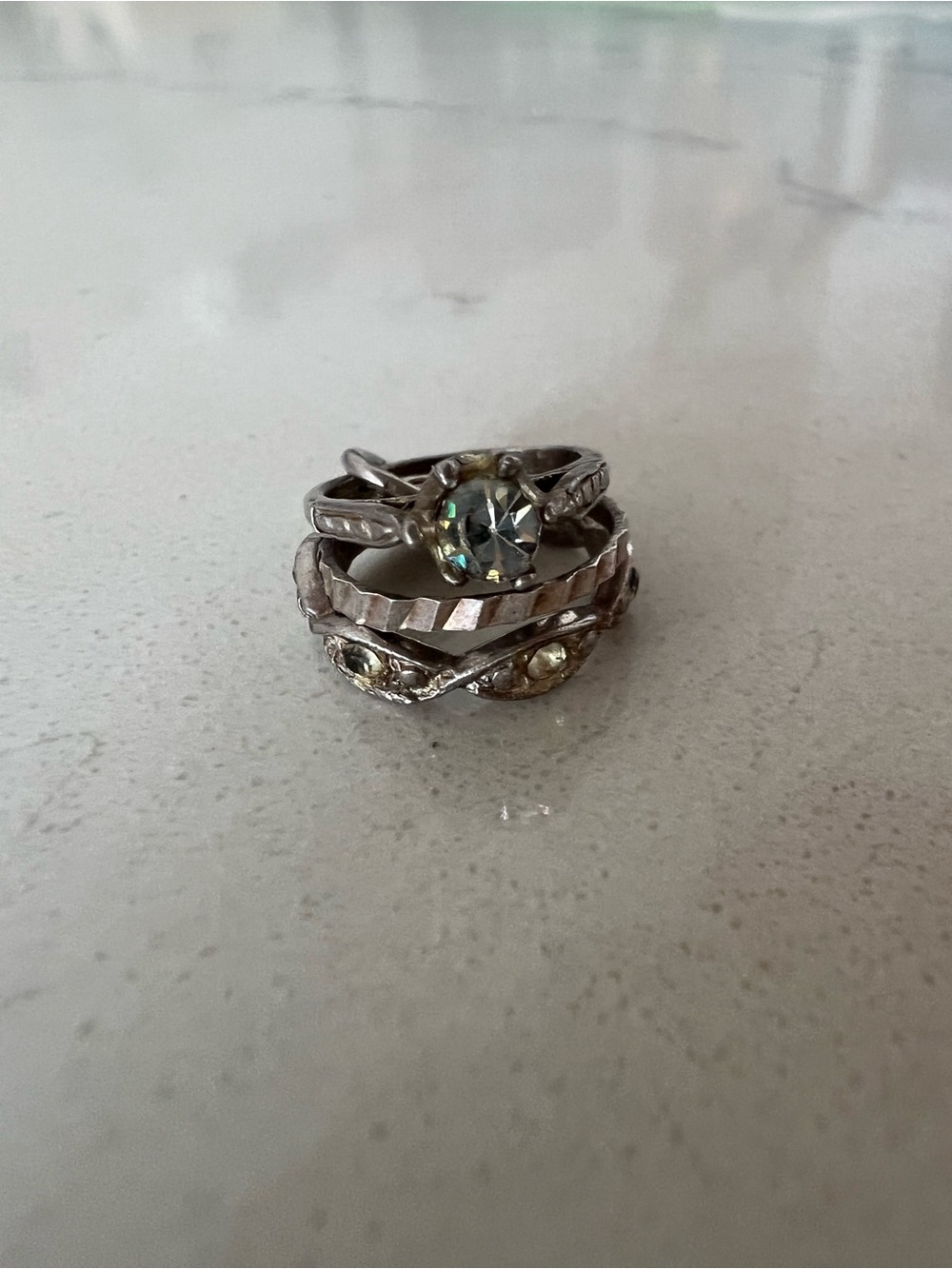 Vintage Sterling Silver Wedding Theme Ring Charm Set (3 Pieces)